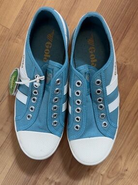 🆕 Gola Coaster Slip On Sneakers Ocean Blue White Women’s New with Tags, Size 6